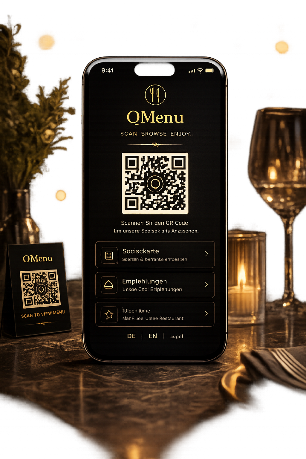 QRMenu mobile menu preview